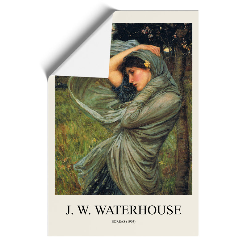 Boreas by John William Waterhouse - No Frame Painting, 30cm H x 21cm W x 0.1cm D