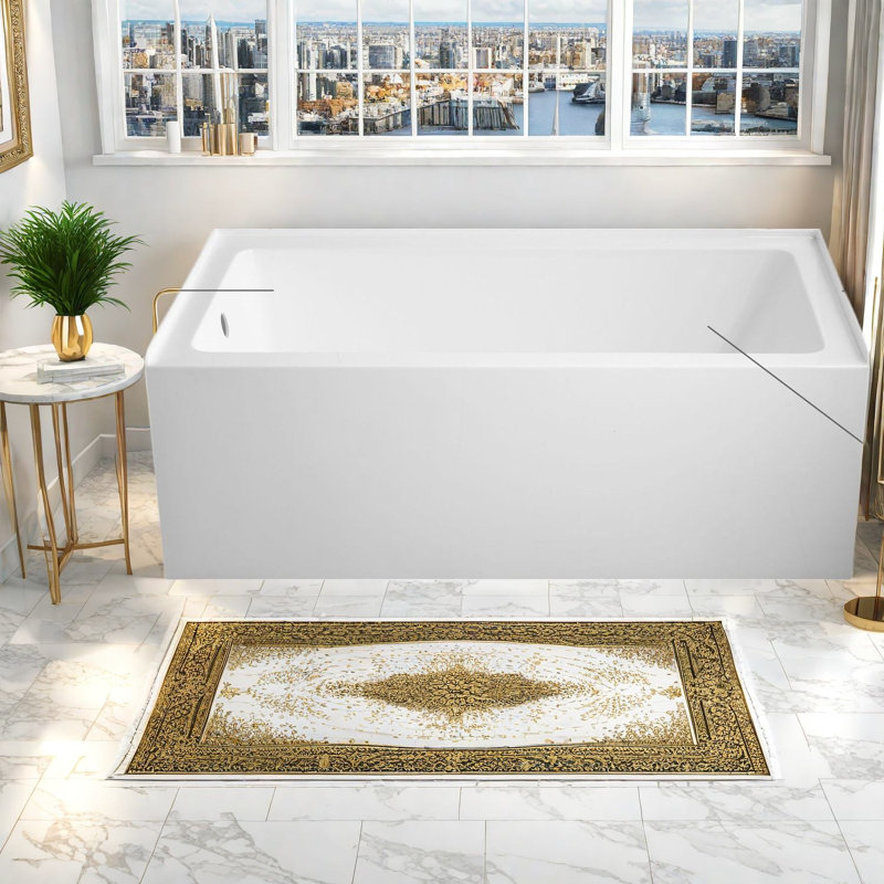 Baignoires et bains à remous gain de place de 137 cm (54 pouces) - Baignoire en acrylique moderne en alcôve