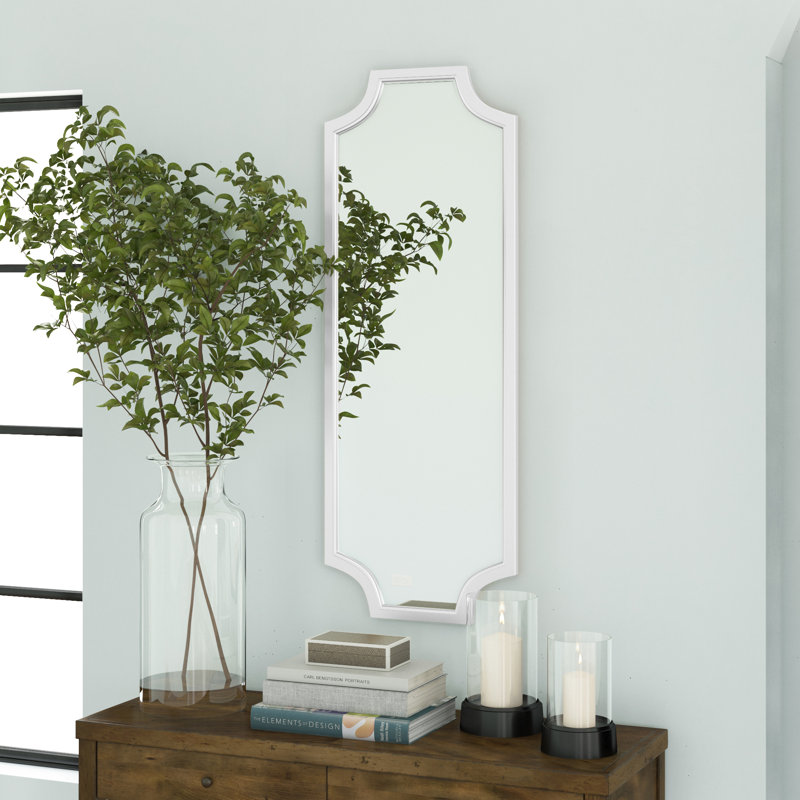 Miroir d'appoint Mertztown Glam, Blanc, 48 po x 18 po