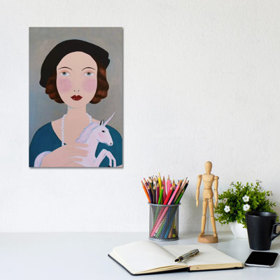 Woman With Unicorn by Sally B - Gallery-Wrapped Canvas Giclée on Canvas