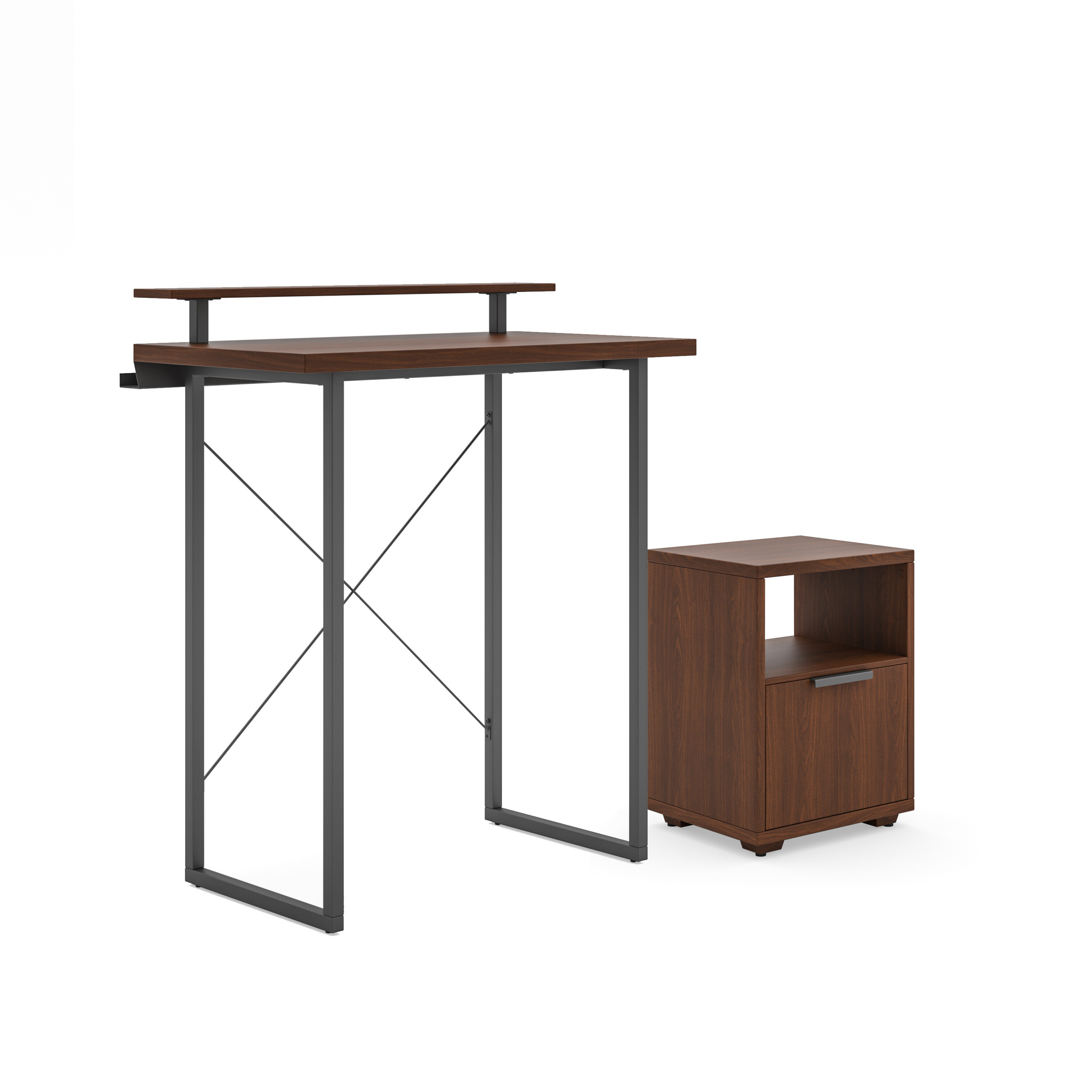 Stand up Desk: Modern Wood Writing Desk, Tall Desk for Standing, Desk W/  Live Edge Stretcher, Podium/ Lectern Handmade Custom Furniture 