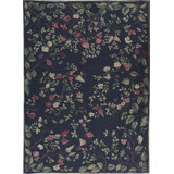 Hand-Knotted High-Quality Black, Green, and Pink Area Rug