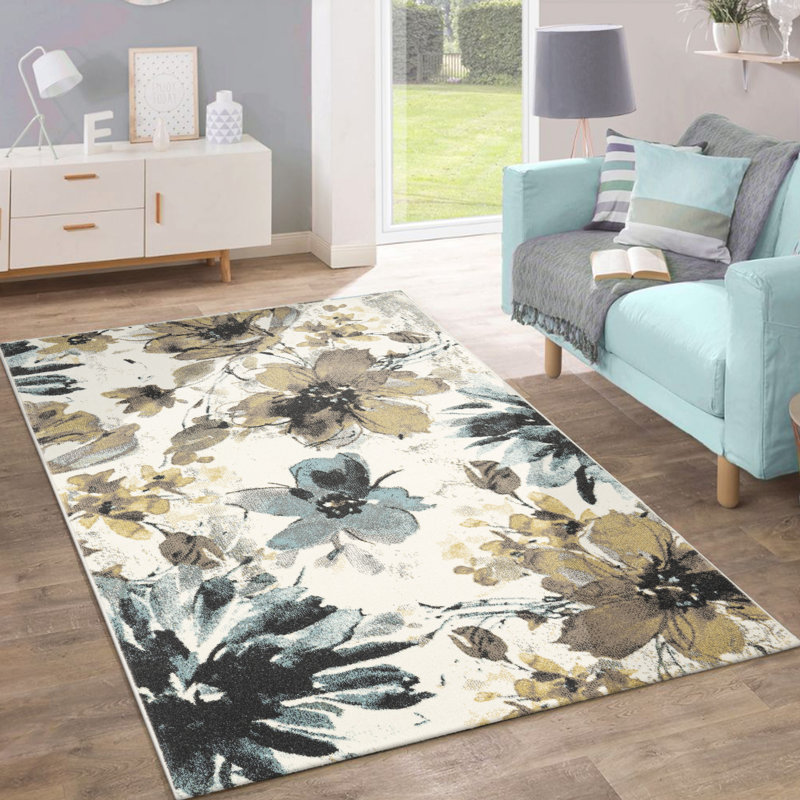 Frankee Floral Flatweave Area Rug, Rectangle 200 x 280cm