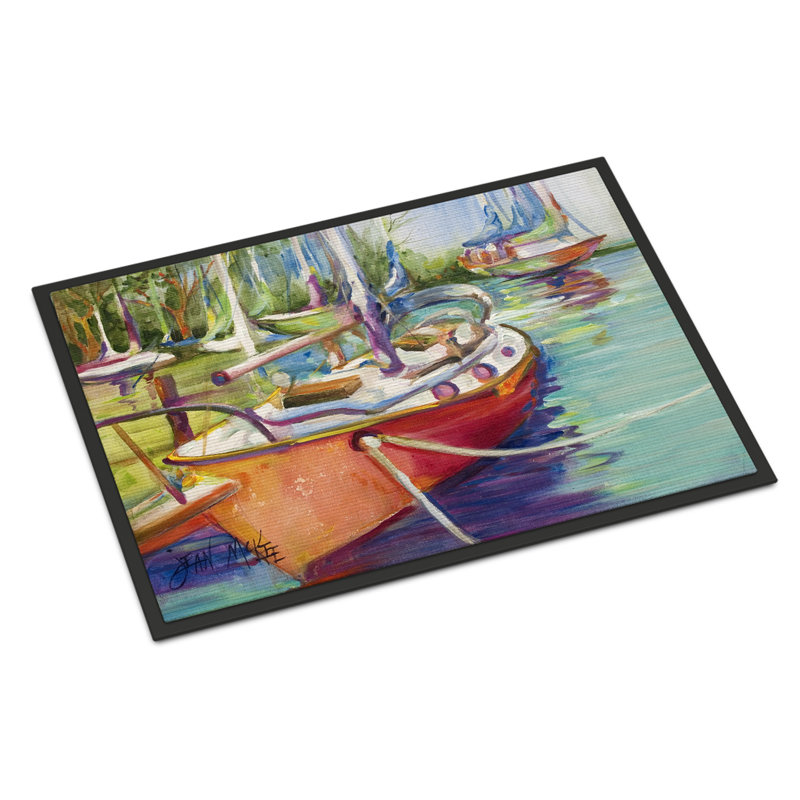 Tapis de porte d’intérieur anti-dérapant voilier, Rectangle 2 pi x 3 pi