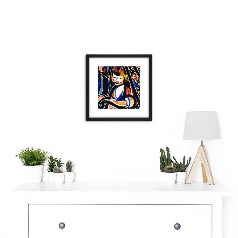 Child In Rocker Modernist Abstract by H. Lyman Saÿen - Single Picture Frame Painting