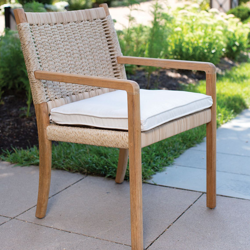 Hudson Teak Patio Dining Armchair, Charcoal Lace