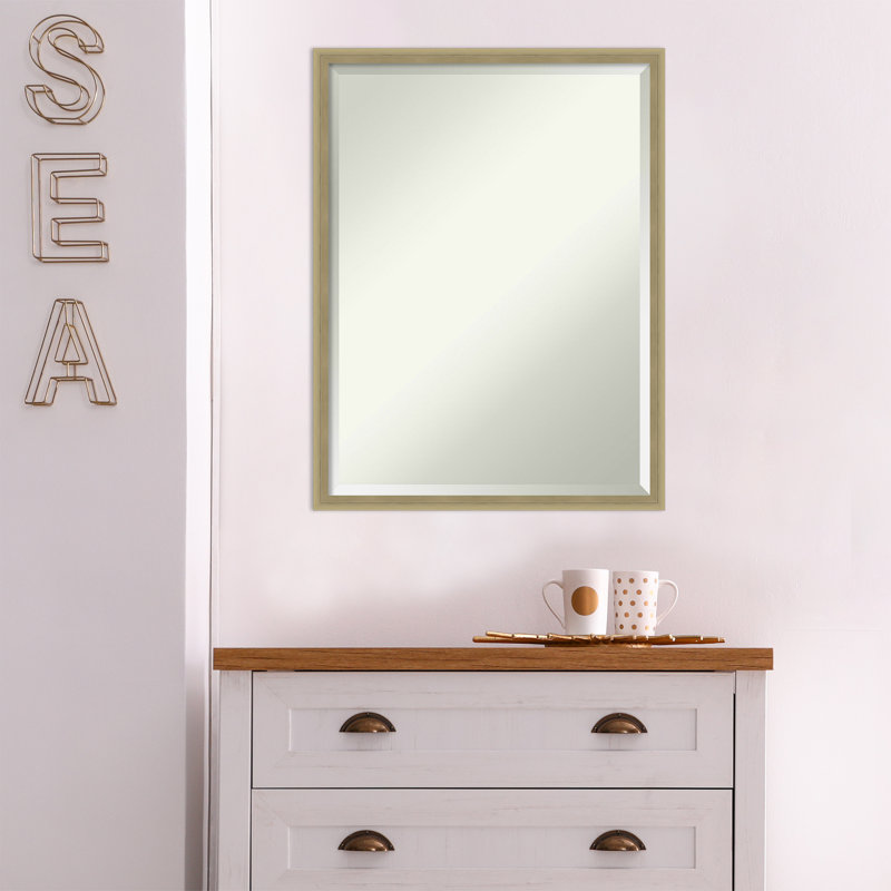 Mettawa Flat Wall Mirror, 19" x 25", Champagne