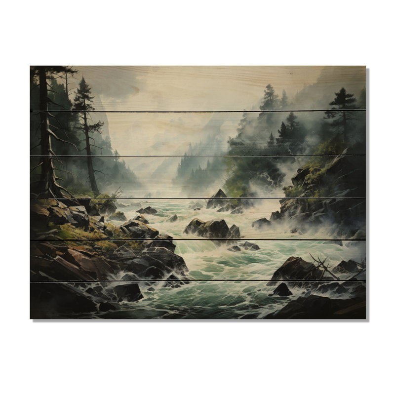 Colligan Storm, cascade d'eau I sur impression sur bois, H 24 po x l 32 po x P 0,78 po