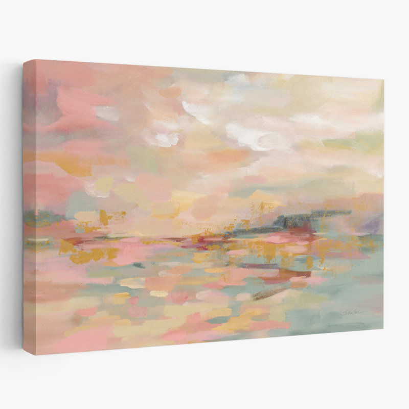 Vagues - beige abstrait, vert crème, H 24 po x l 16 po