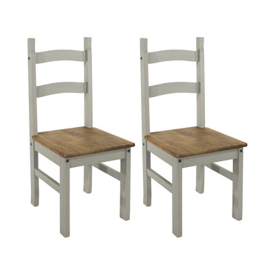 Whiffletree Pair of Solid Wood slatted back Dining Chair