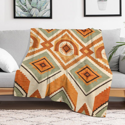 Geometric Diamond Luxury Flannel Throw Blanket, Soft Warm Fuzzy Blanket for Living Room Sofa Bed Home Decor