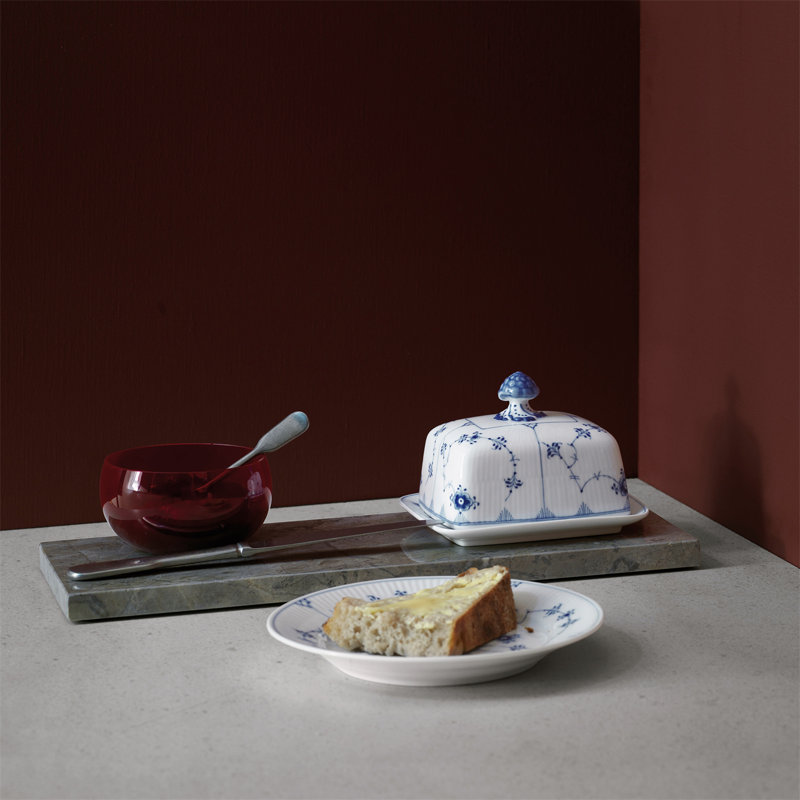 Royal Copenhagen Blue Fluted Plain Butter Dish