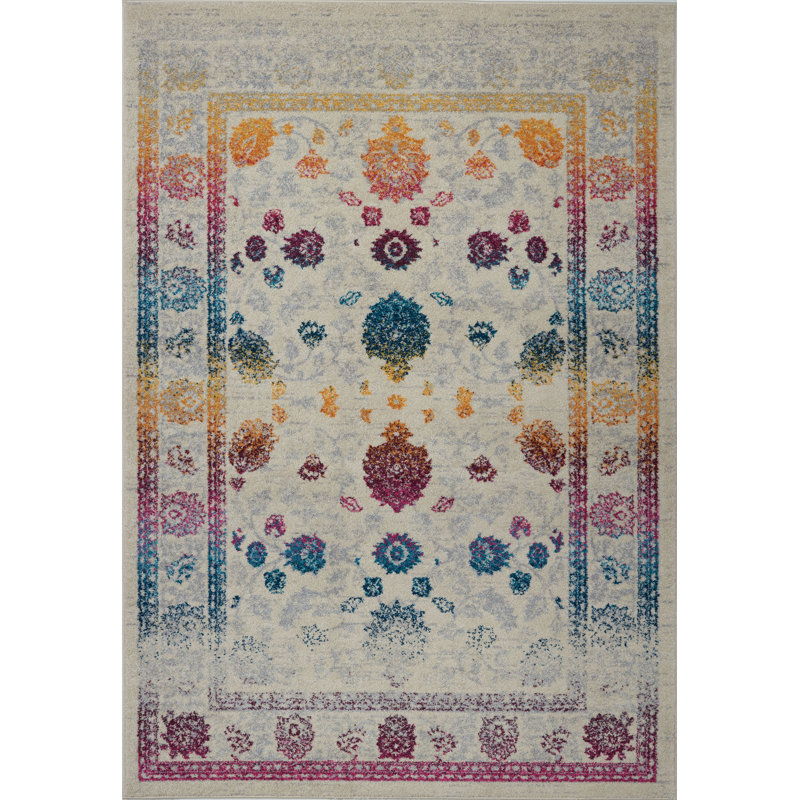 Tapis à motif abstrait gris Shapiro, Rectangle 3 pi 9 po x 5 pi 5 po