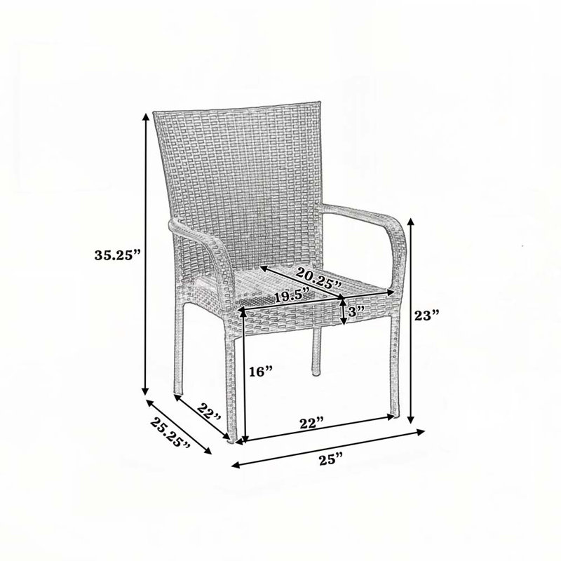 Chaise d'extérieur en osier de patio