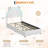 Princess Twin Size Bed Frame with 4 Storage Drawers & LED Lights, Velvet Upholstered Platform Bed with Rainbow Headboard-1297363345-1297363346