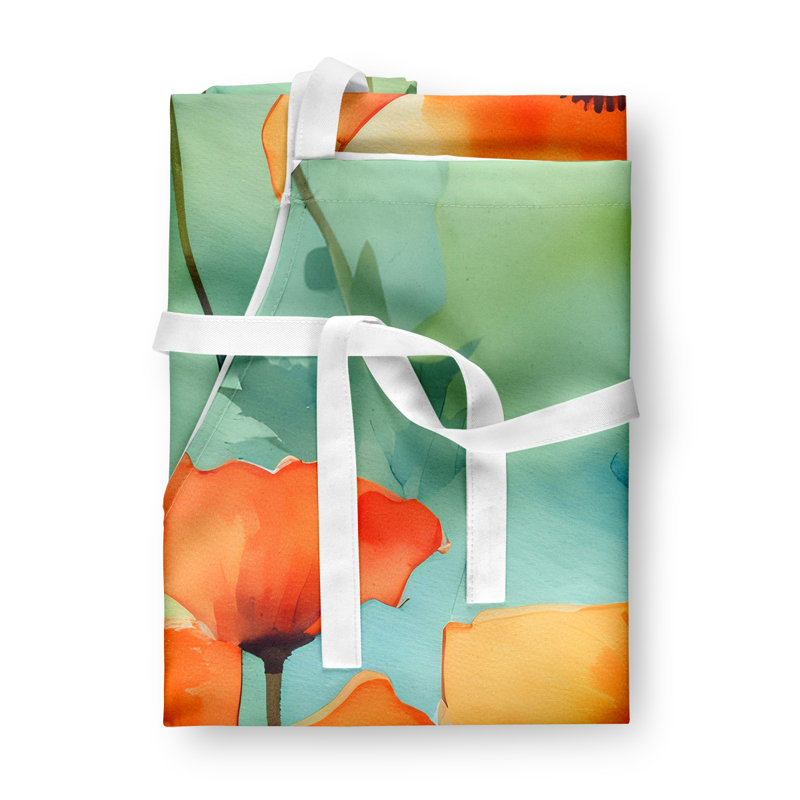 Iris du Tennessee en tablier aquarelle, Coquelicots orange de Californie