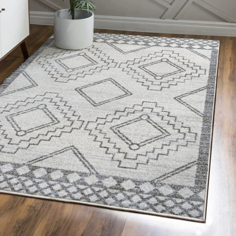 Amir Moroccan Beni Souk Cream/Gray Rug, Rectangle 9' x 12'
