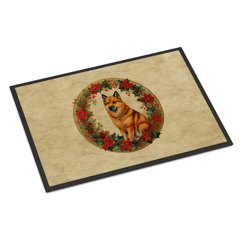 Paillasson finlandais Spitz Christmas Flowers_2364, L 18 po x L 27 po