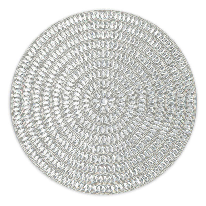 Napperon Sparkles Home 15 po | Pierres de verre | Revêtement de protection en feutre