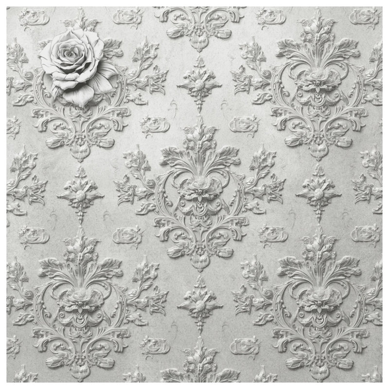 Tapisserie murale ornée de fleurs damassées - Décoration murale damassée, 104in H x88 with 4 Grommets