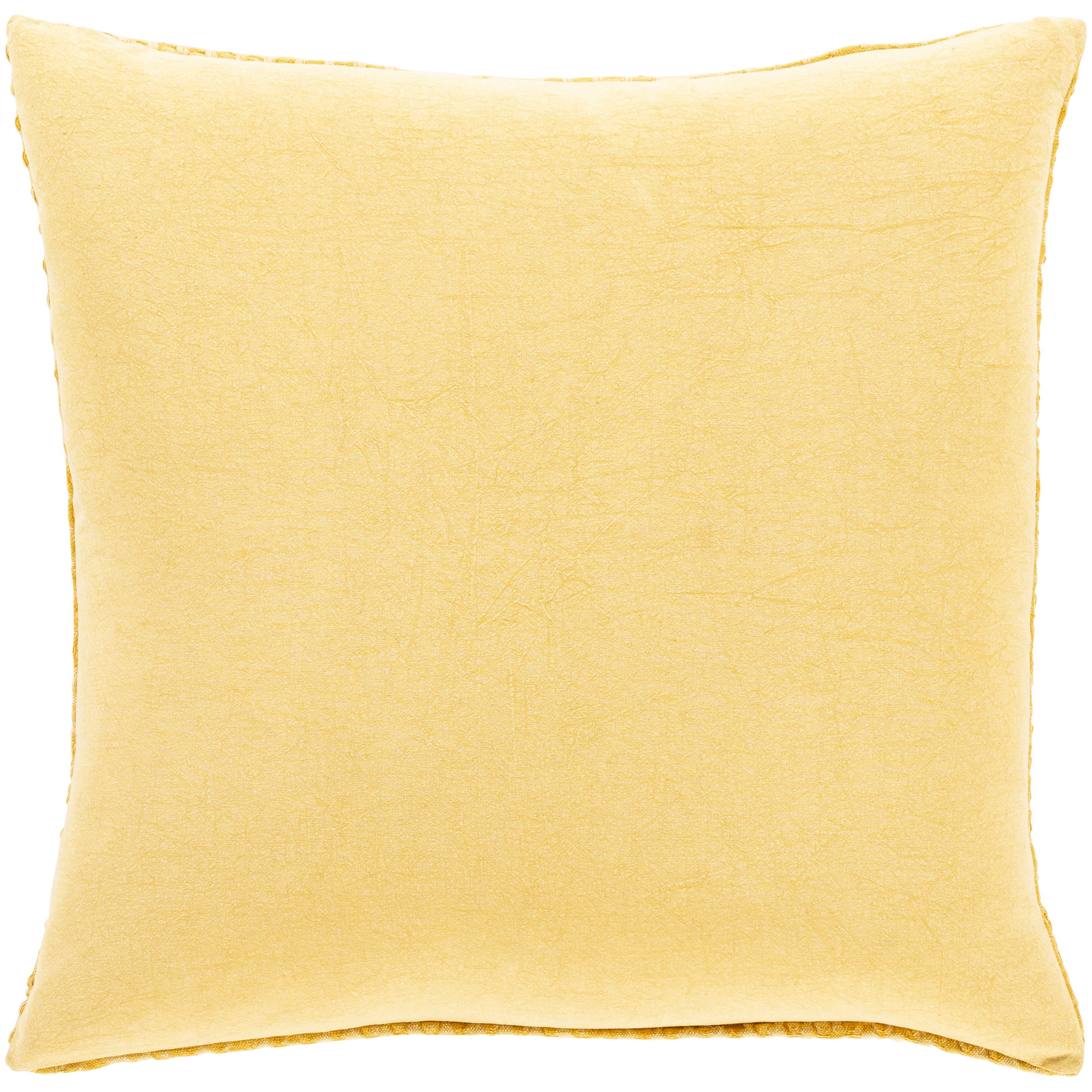 Kappa Geometric Cotton Throw Pillow, 20" x 20" , Saffron, No Fill