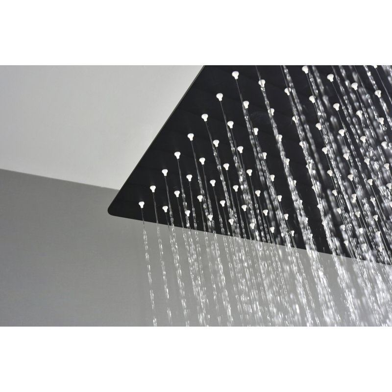 16" Luxury Matte Black Shower Head For Bathroom - Natural Rainfall Simulation, Self-Cleaning Nozzle, Fits American Standard Pipe Connections And All Arms Gives Sensation, Matches Universal