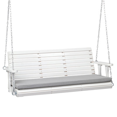 5Ft Patio Wood Porch Swing With Cushion