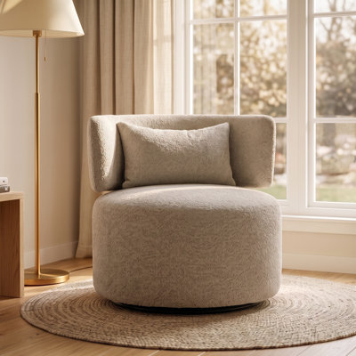 Narissa Swivel Accent Chair with Throw Pillow