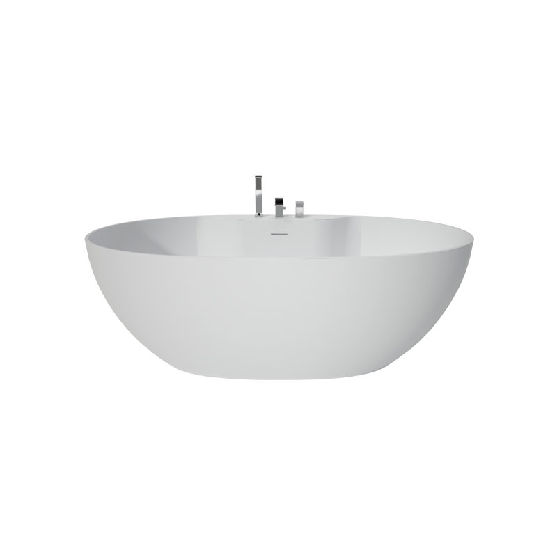 Baignoire de trempage profonde à surface solide de 63 po avec trois trous 63 po