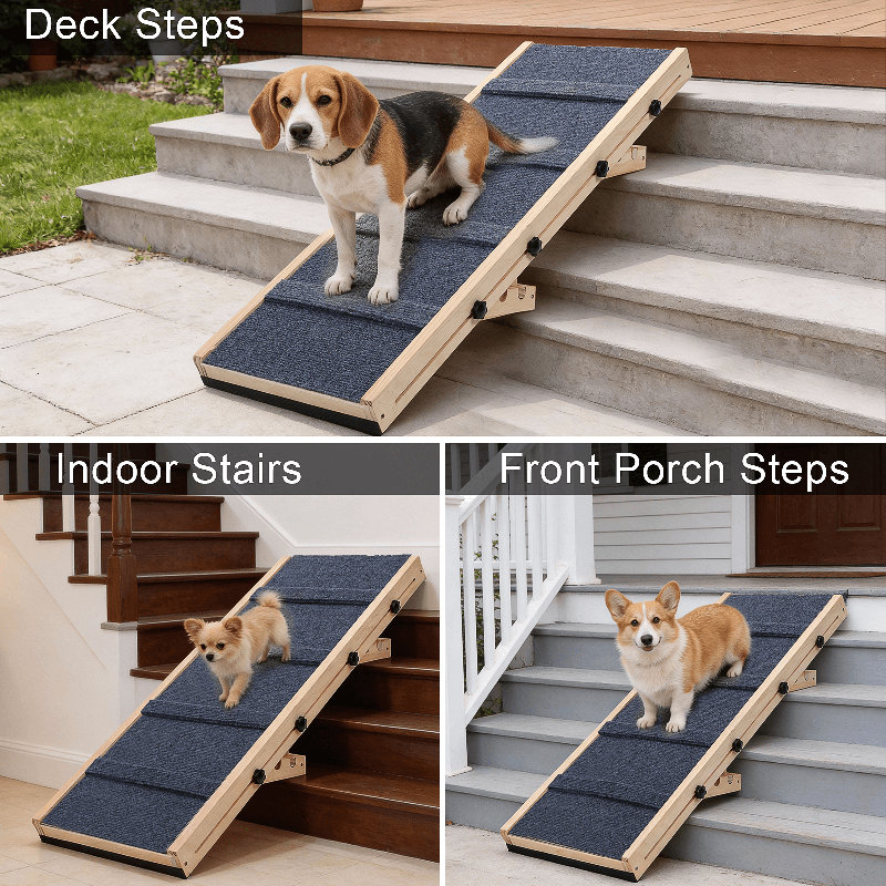 Rampe pour chien en bois pour escalier, rampe antidérapante pour animaux de compagnie pour petits et moyens chiens et chats