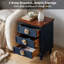 Table de bout Vintage Farmhouse avec boutons floraux - Table de chevet rustique 19 po avec 3 tiroirs et pieds de gourde-88038879