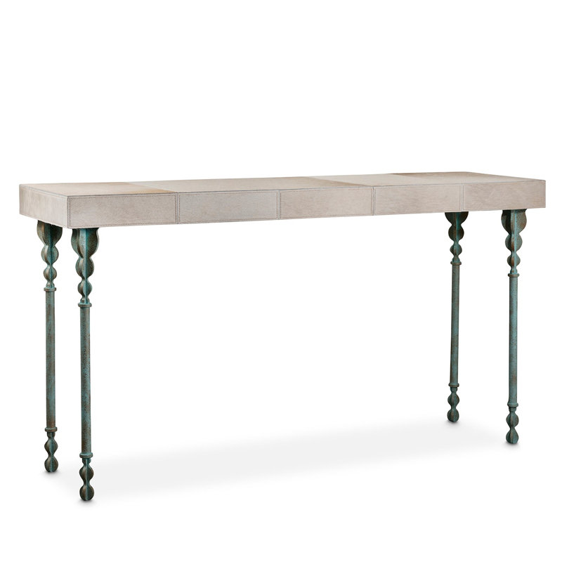 Nguni Console Table, 31.5" H x 60" W x 18" W, Aged Brass