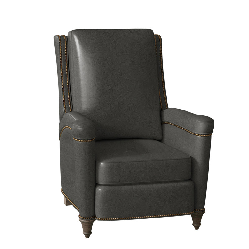 Mayes Recliner, Anilina Cacao Genuine Leather, Cobblestone, French Natural