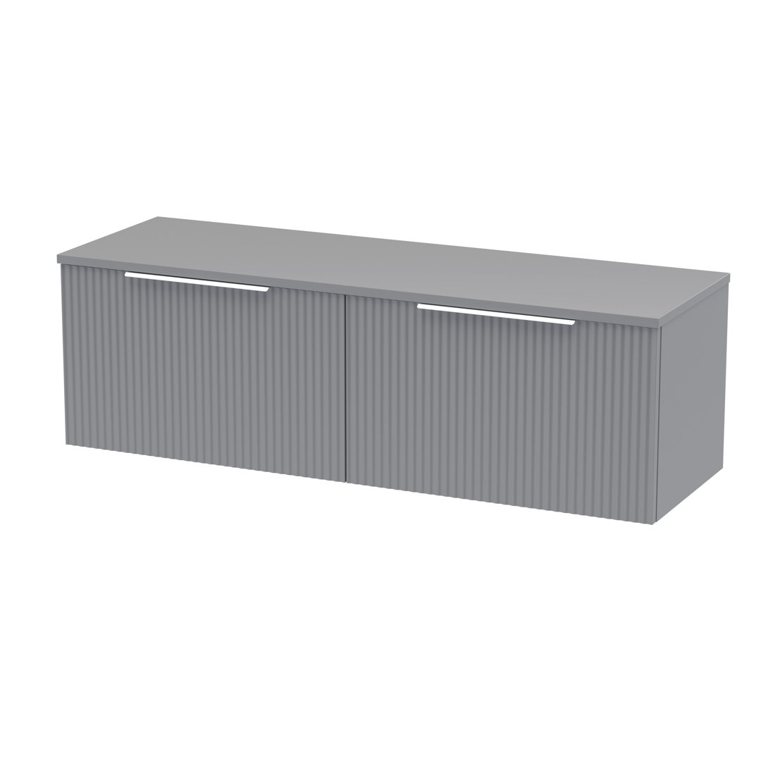 Fluted 1200Mm Wall Hung 2-Drawer Vanity & Worktop