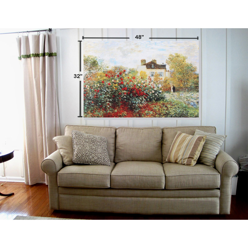 " Garden " by Claude Monet, 32" H x 48" W x 1.5" D