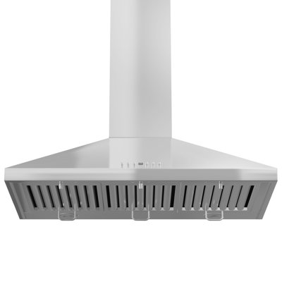 ZLINE Convertible Vent Convertible Vent Wall Mount Range Hood in Stainless Steel with Crown Molding