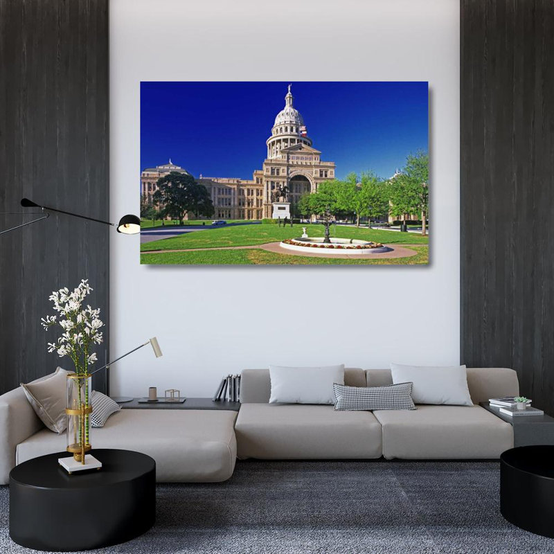 Flaherty, Dennis Gallery Wrapped Canvas Art: Texas, Austin View of the state capital building, 32" H x 48" W