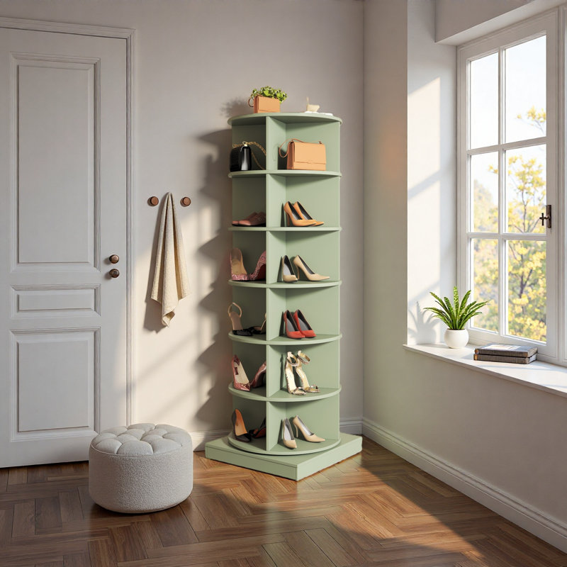 360 Rotating Shoe Cabinet 6 Layers, Green