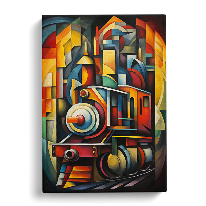 Train Cubism - No Frame Print, 60cm H x 40cm W x 3cm D