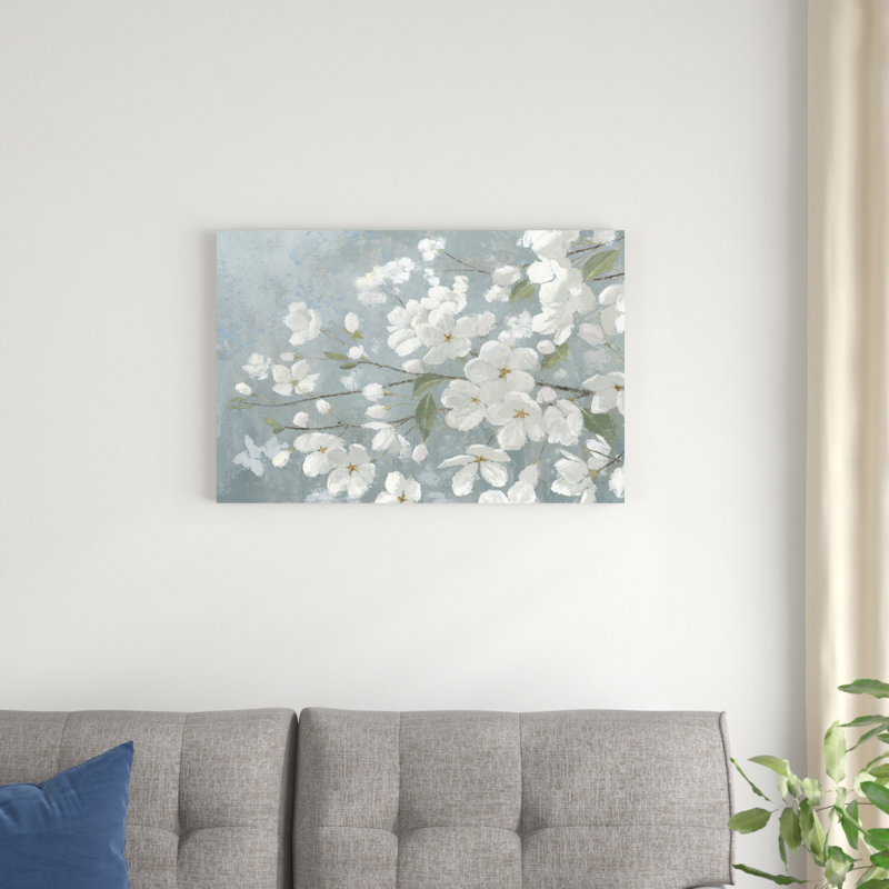 «Spring Beautiful Gray» par James Wiens - Peinture, H 20 po x l 30 po, Non, Toile tendue