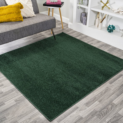 Asahi Solid Low-Pile Emerald Rug