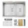 STYLISH 28 inch Workstation 60/40 Double Bowl Undermount 16G Kitchen Sink with Accessories included