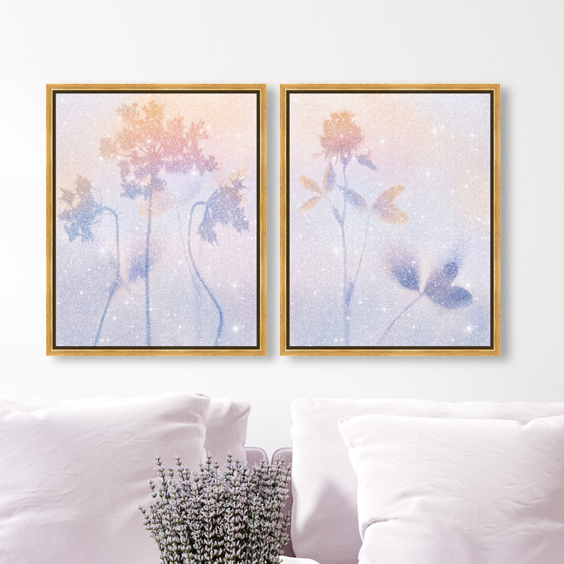 Lavender Shadows Set Set by Oliver Gal, 17"H x 21"W, Gold Floater Frame