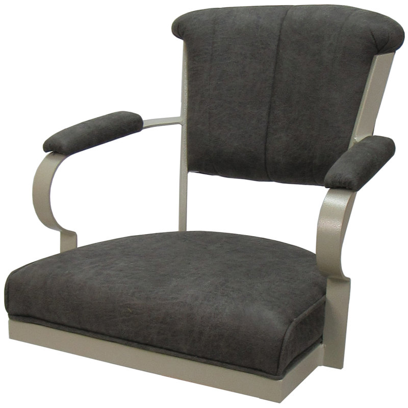 Raddie Swivel Metal Bar Stool 30" Seat, Beige, Gray