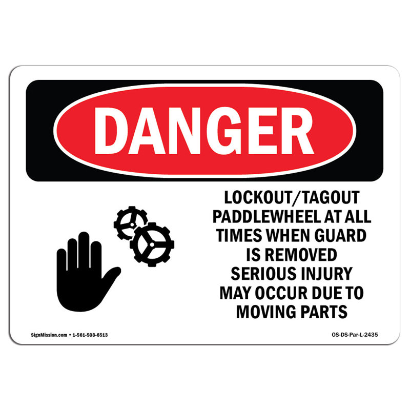 OSHA Danger Sign, 12" H x 18" W x 0.1" D