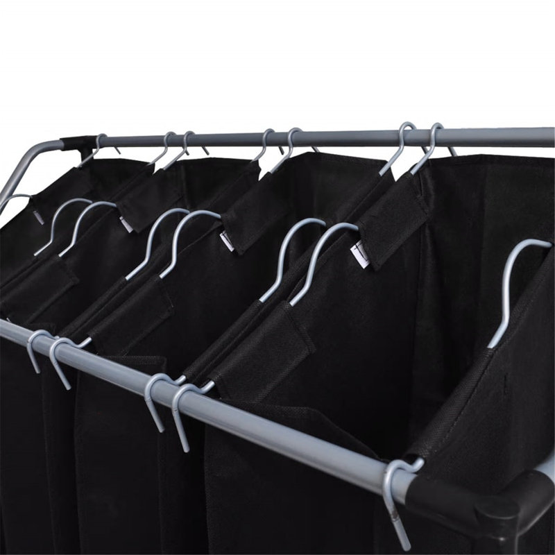 Rolling Laundry Sorter, Black