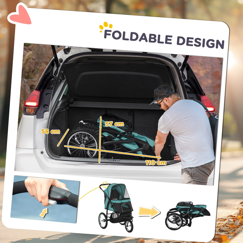 Foldable Pet Pet Stroller, Blue