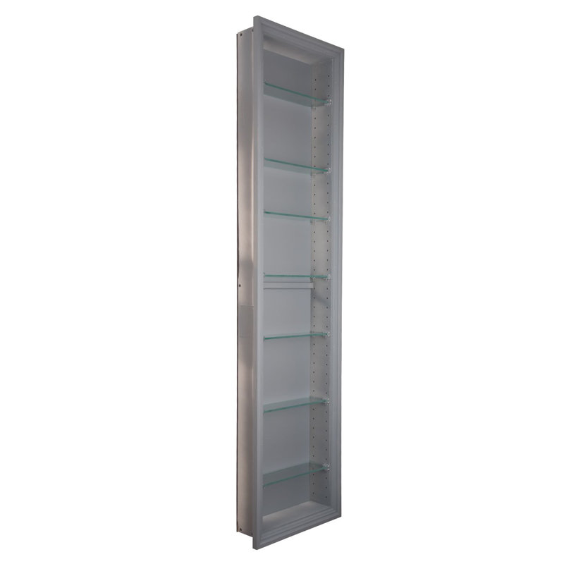 Normandy Recessed In The Wall Niche, 61.5" H x 15.5" W x 3.5" D, Primed Gray