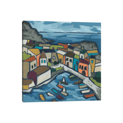 Mosaic Harbor I by June Erica Vess - Wrapped Canvas Print