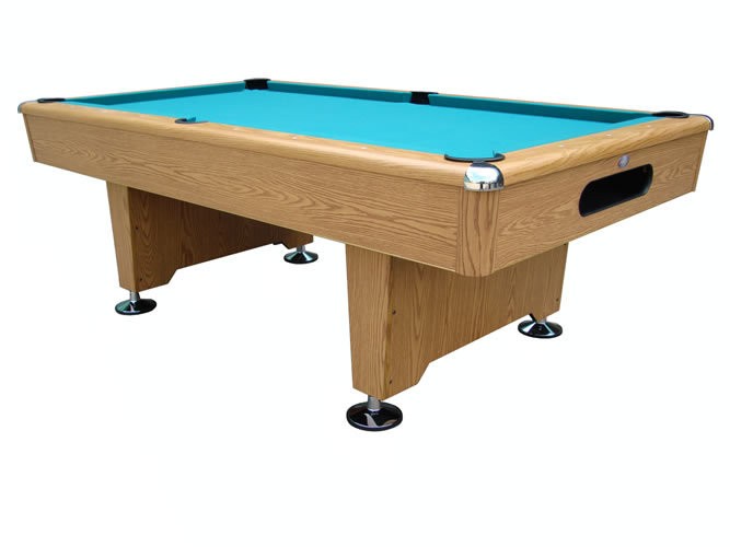 Oak Knight 8' Pool Table, Drop Pocket
